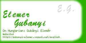 elemer gubanyi business card