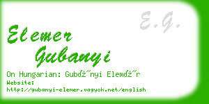 elemer gubanyi business card